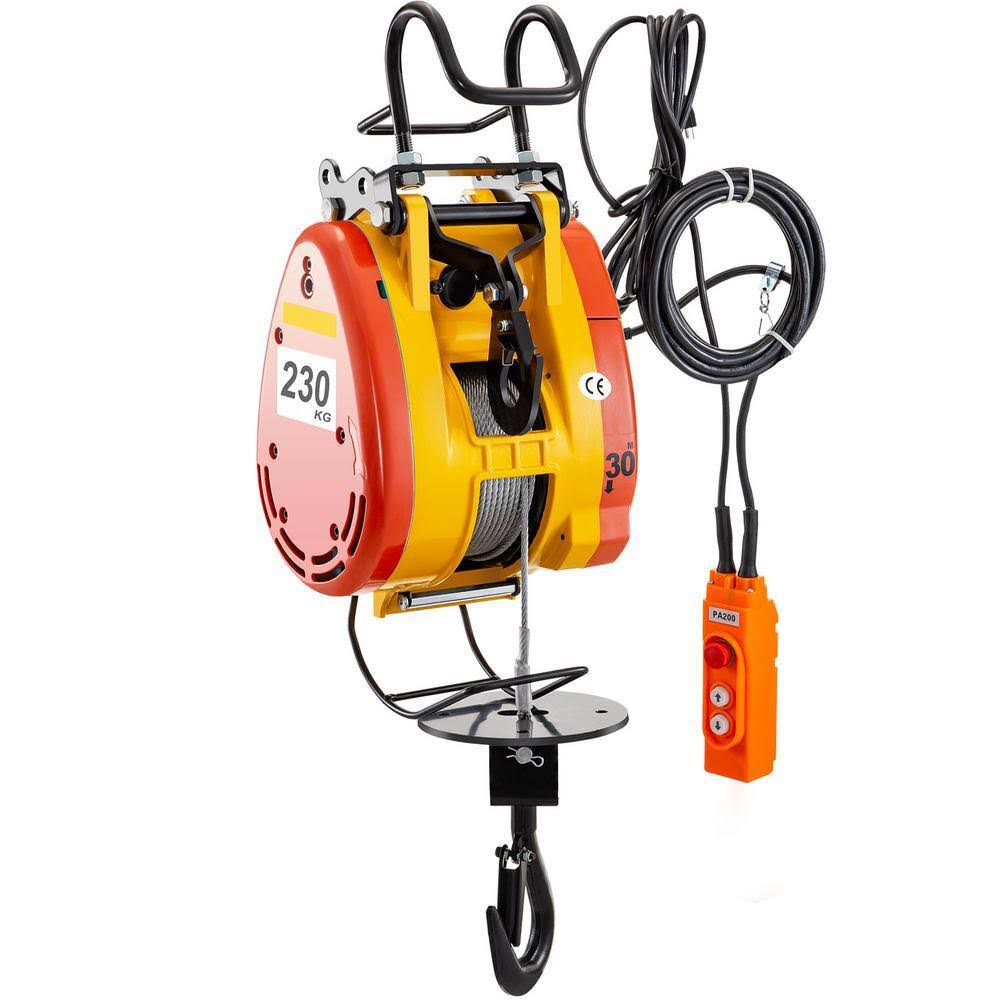 DDHL230KG00000001V1 Electric Chain Hoist 507 lbs. Load Capacity Electric Winch w/ 1300-Watt Powerful Motor w/ 98 ft. Length Steel Wire Rope