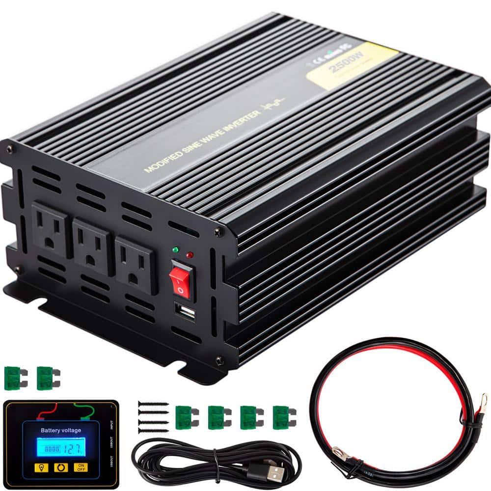 ZXN2K5-24-120I14HV9 2500-Watt DC 24-Volt Power Inverter Modified Sine Wave Inverter with LCD Remote Controller LED Indicator for Truck RV
