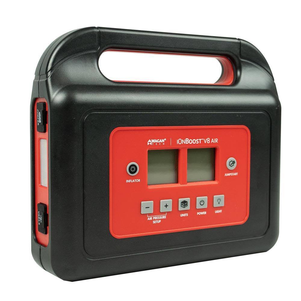 Tech EL7526 iOnBoost V8 Air 600 Peak Amp Jump Starter with 120 PSI Air Compressor