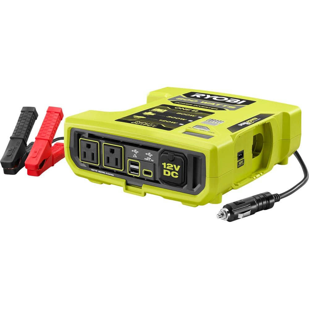 RYi8030A ONE+ 18V 800-Watt Max 12V Automotive Power Inverter with Dual USB Ports