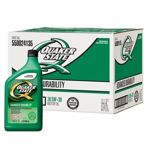 Quaker State 5W-30 Advanced Durability Motor Oil   1 Quart Bottle, Pack of 12
