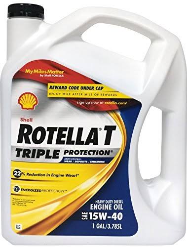 Shell ROTELLA 550019913 T Triple Protection CJ-4 15W-40 Motor Oil   1 Gallon