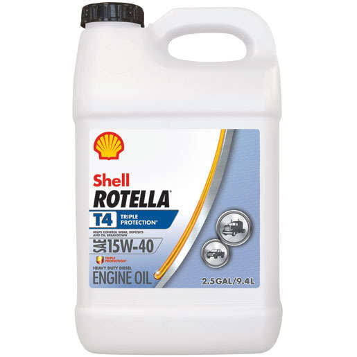 Shell Rotella T 15W-40 Heavy Duty Diesel Oil, 2.5 Gallon