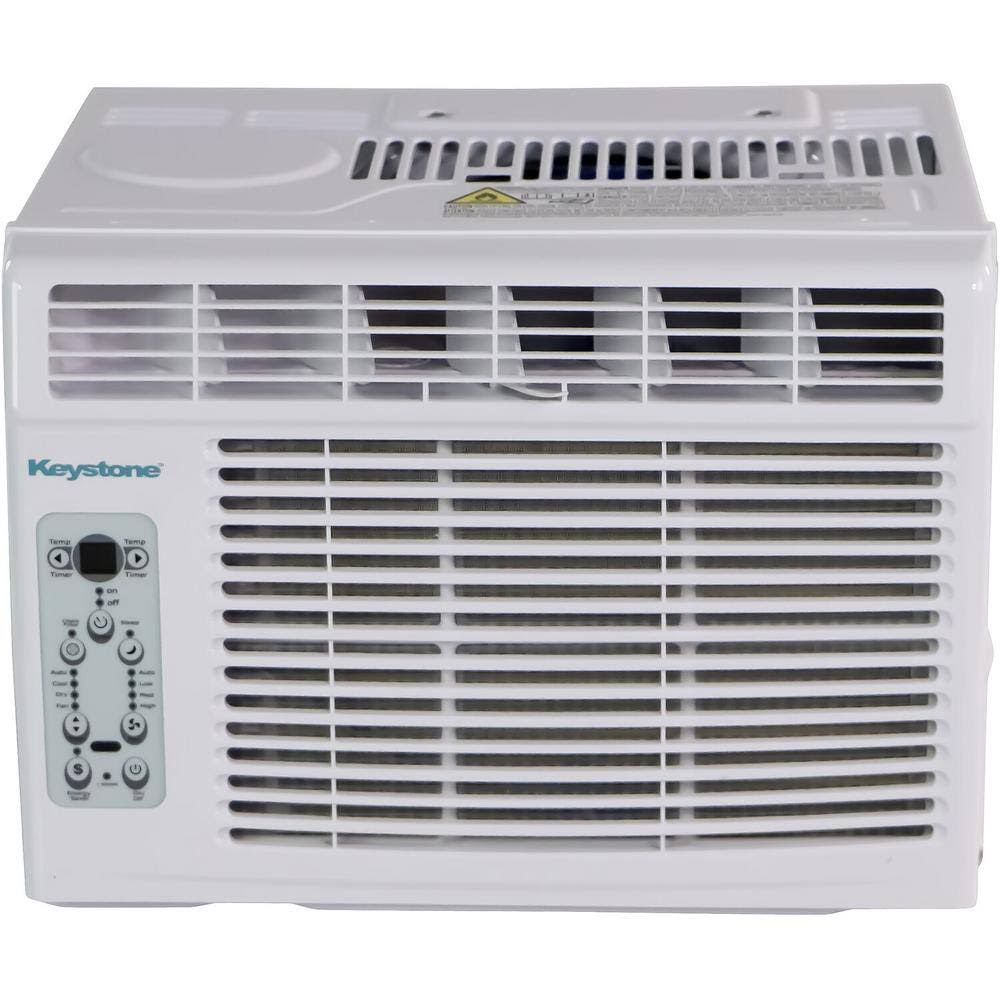 Keystone KSTAW12BE 12,000 BTU Window-Mounted Air Conditioner with Follow Me LCD Remote Control in White, KSTAW12BE