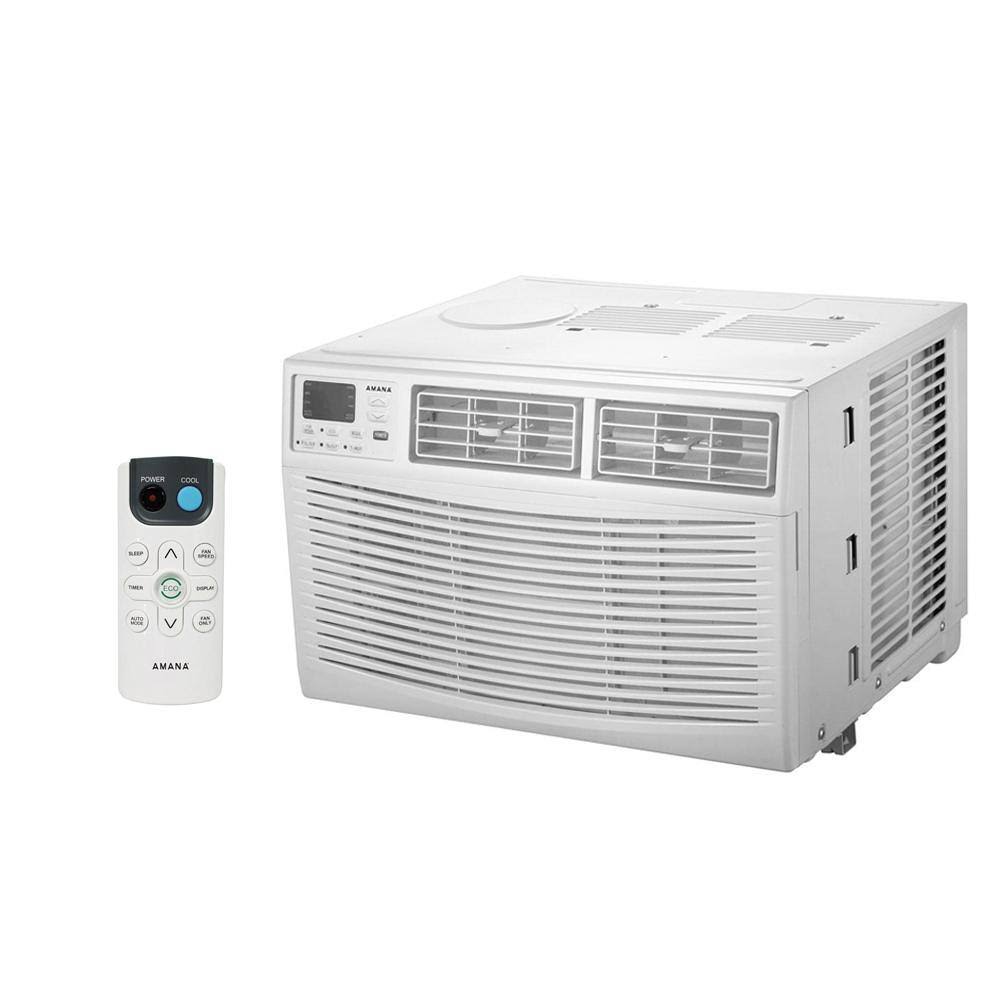 Amana AMAP121BW 12,000 BTU 115V Window AC w/ Remote for Rooms up to 550 sq. ft. 24-Hour Timer 3-Speed Auto-Restart Digital Display White