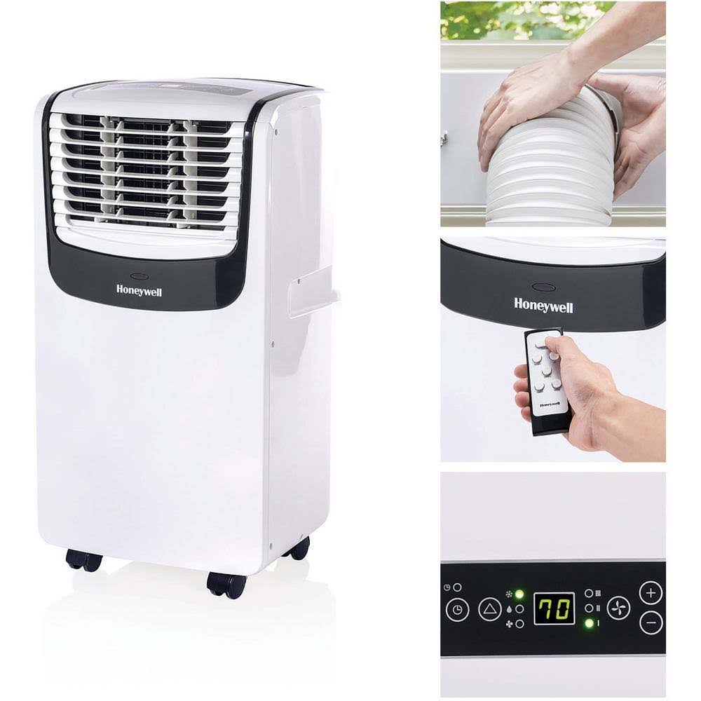 Honeywell MO08CESWK6 9,100 BTU (ASHRAE) 6,100 BTU (SACC) Portable Air Conditioner in White and Black