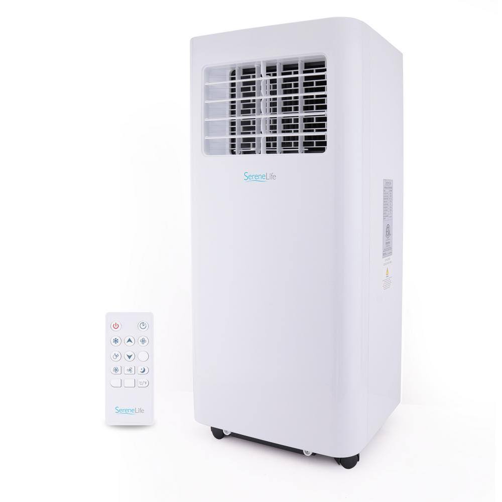 SereneLife SLPAC805W 8,000 BTU (5000 BTU DOE) Portable Air Conditioner A/C Cooling Unit with Dehumidifier and Fan Window Mount Kit in White