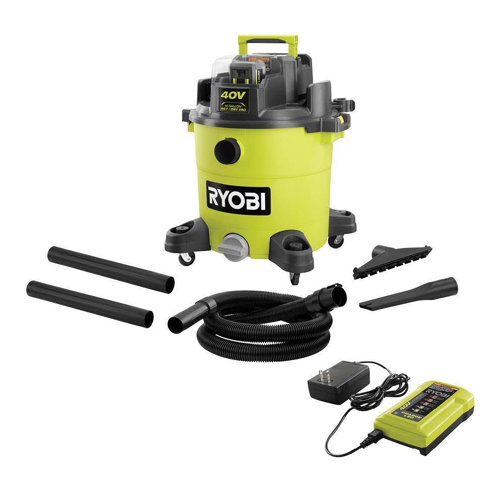 RY40WD01K 40V 10 Gal. Cordless Wet/Dry Vacuum Kit with 40V 4.0 Ah Battery and 40V Charger