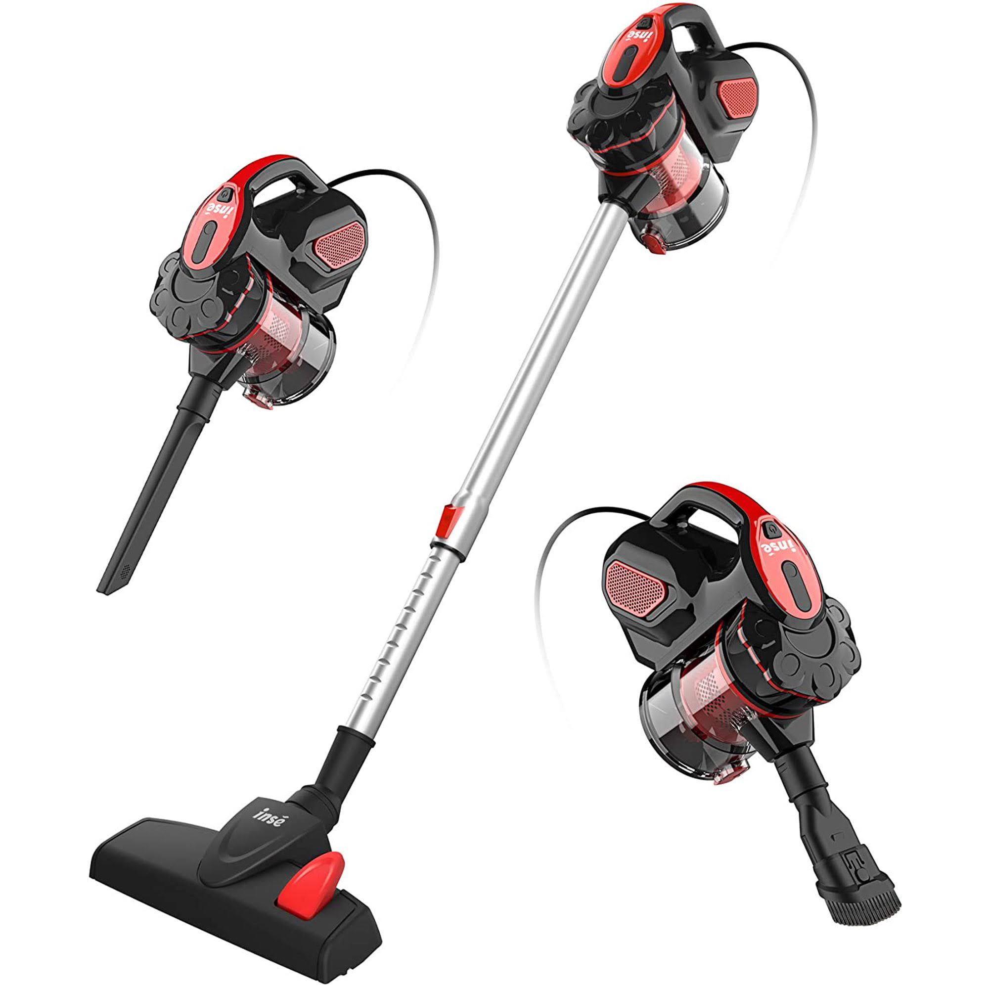 Corded Vacuum Cleaner,  Stick Vacuum Cleaner 18KPA Powerful Suction with 600W Motor, 3 in 1 Handheld Vacuum for Pet Hair Hard Floor Home   Red