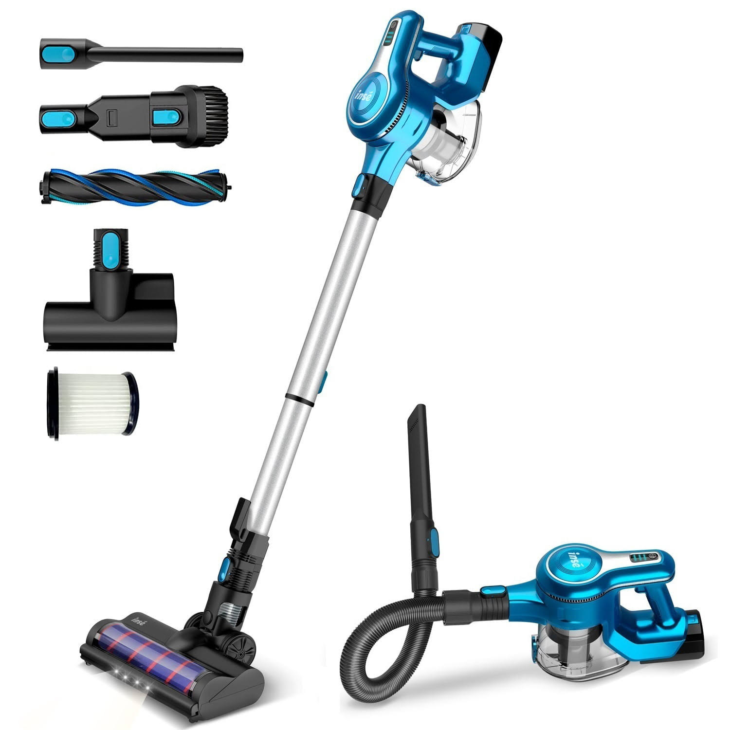 Cordless Vacuum Cleaner, 23Kpa 265W Brushless Motor Stick Vacuum, up to 45 Mins Max Runtime, 12-in-1 Lightweight Handheld for Carpet Hard Floor Pet Hair
