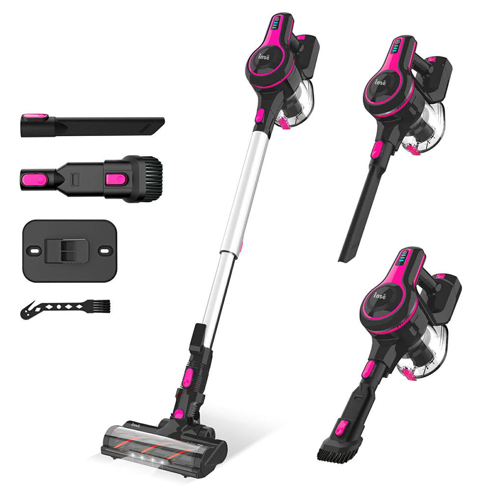 Cordless Stick Vacuum Cleaner with Quiet Rechargeable Battery, 6-in-1 Lightweight Handheld Vacuum Cleaner for Home Hard Floor Carpet Pet Hair Car