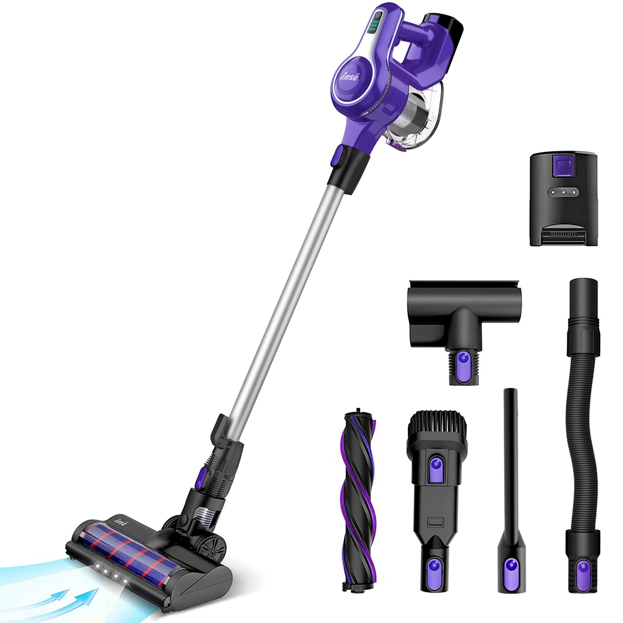 Cordless Vacuum Cleaner, 23Kpa 250W Brushless Motor Stick Vacuum, 10-in-1 Lightweight Handheld for Cleaning   Purple