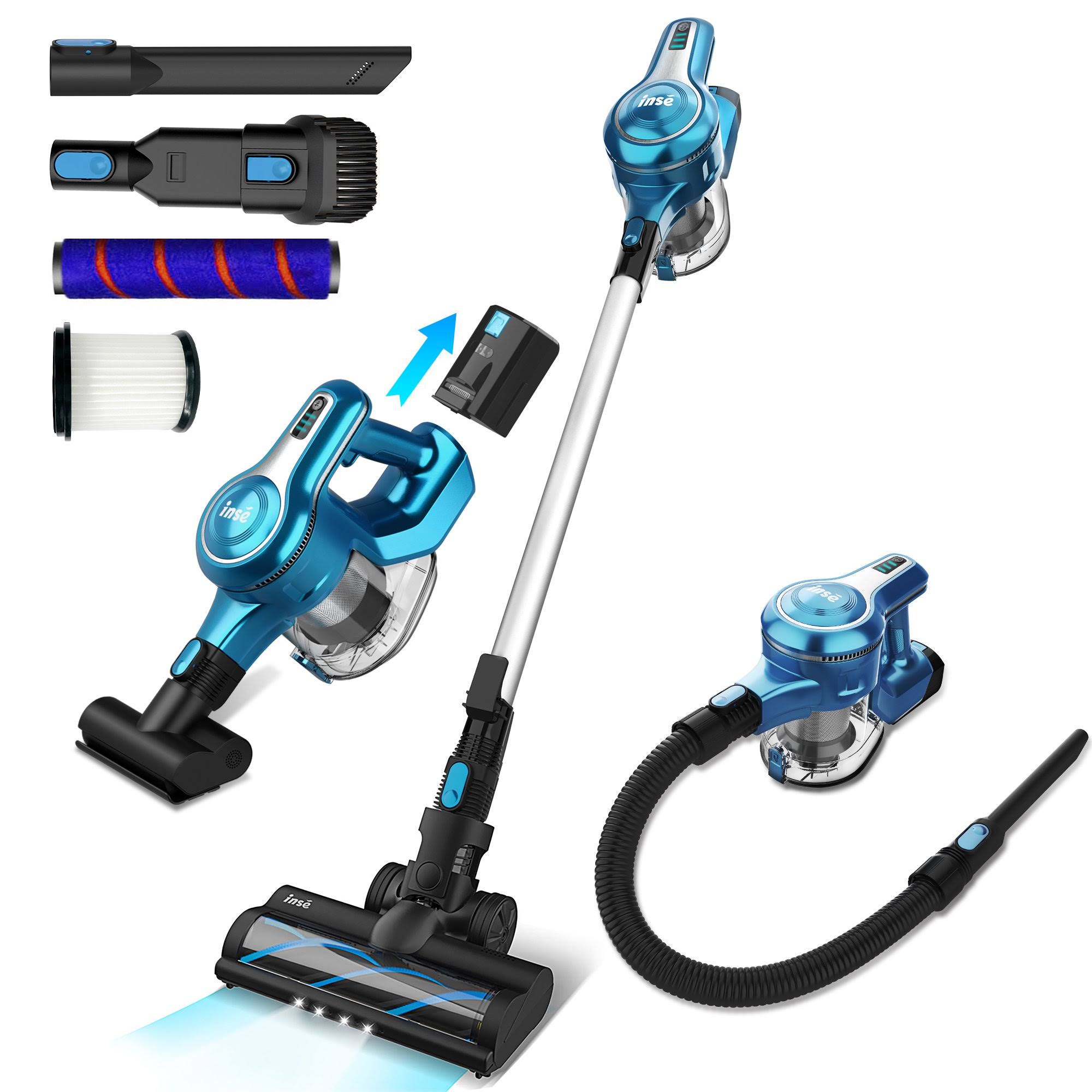 Cordless Vacuum Cleaner, 23Kpa 250W Brushless Motor Stick Vacuum, 10-in-1 Lightweight Handheld for Cleaning   Blue