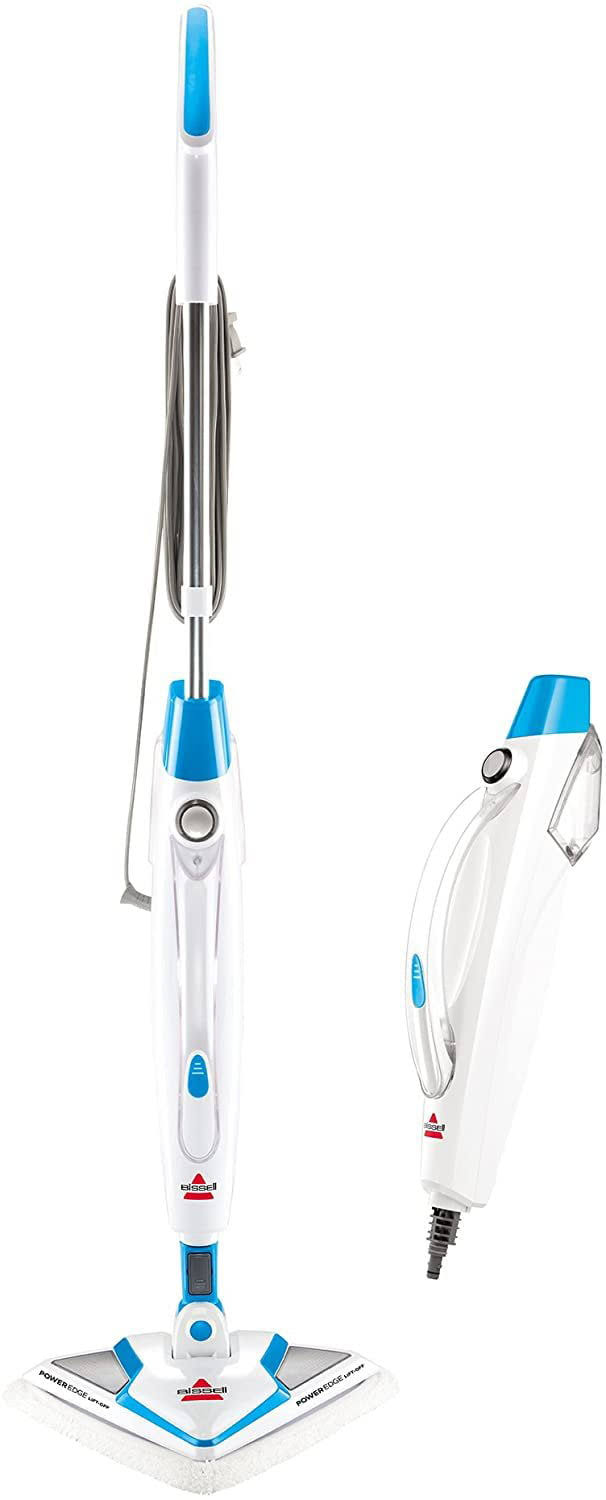PowerEdge Lift Off Hard Wood Floor Cleaner, Tile Cleaner, Steam Mop with Microfiber Pads, 20781,White/Blue