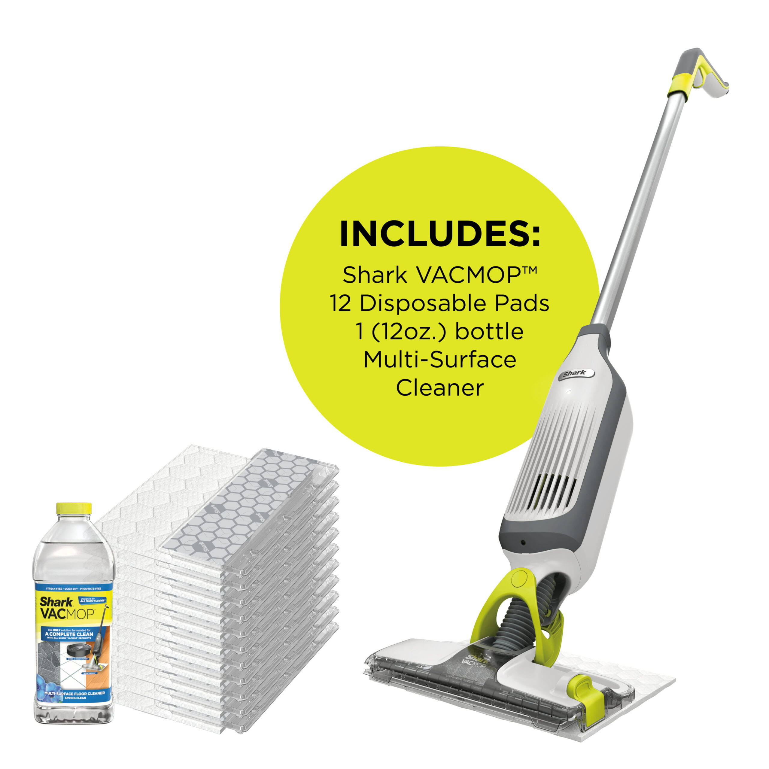 VACMOP Cordless Hard Floor Vacuum Mop with Disposable VACMOP Pad VM200P12