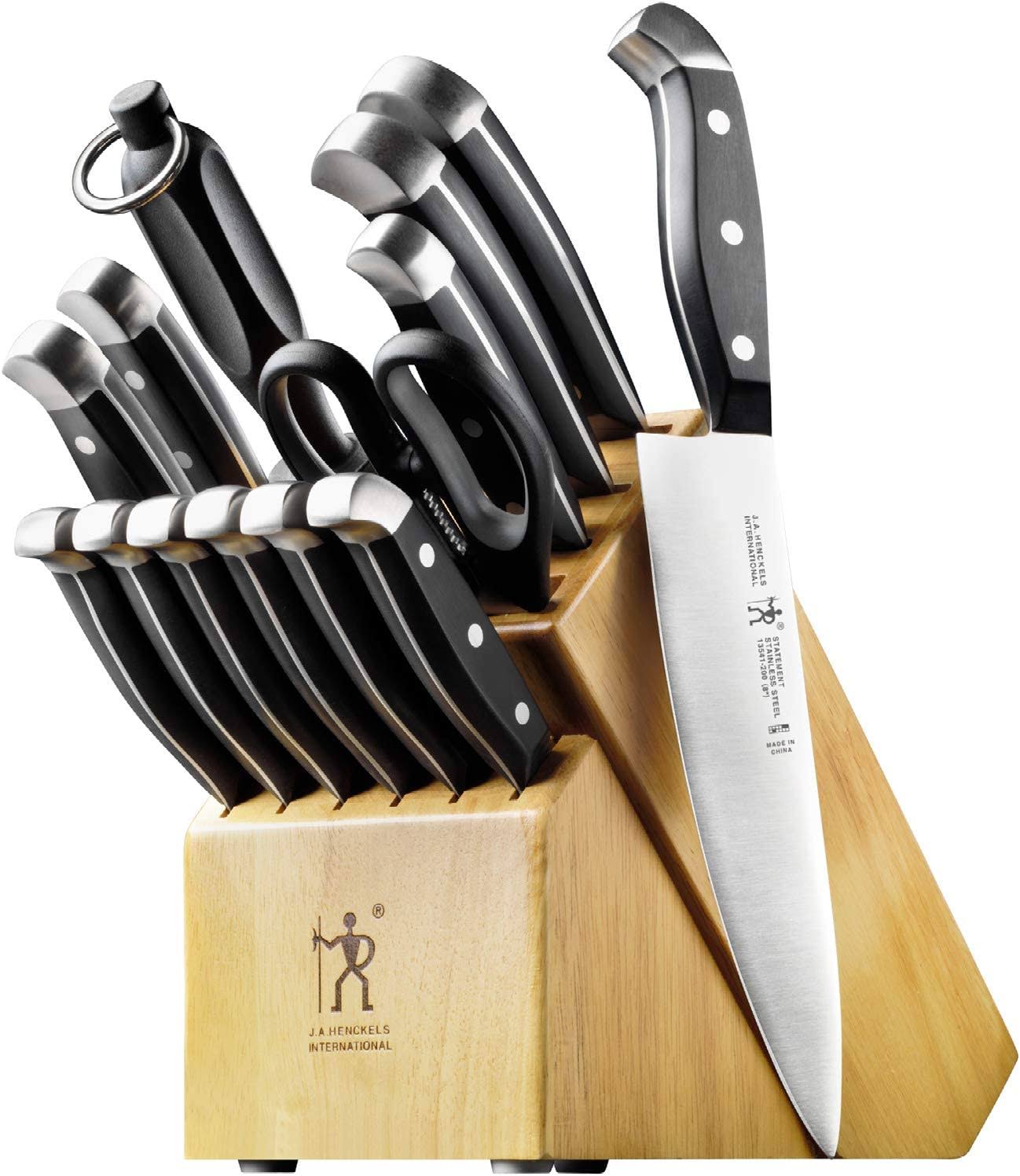 HENCKELS Premium Quality 15-Piece Knife Set with Block