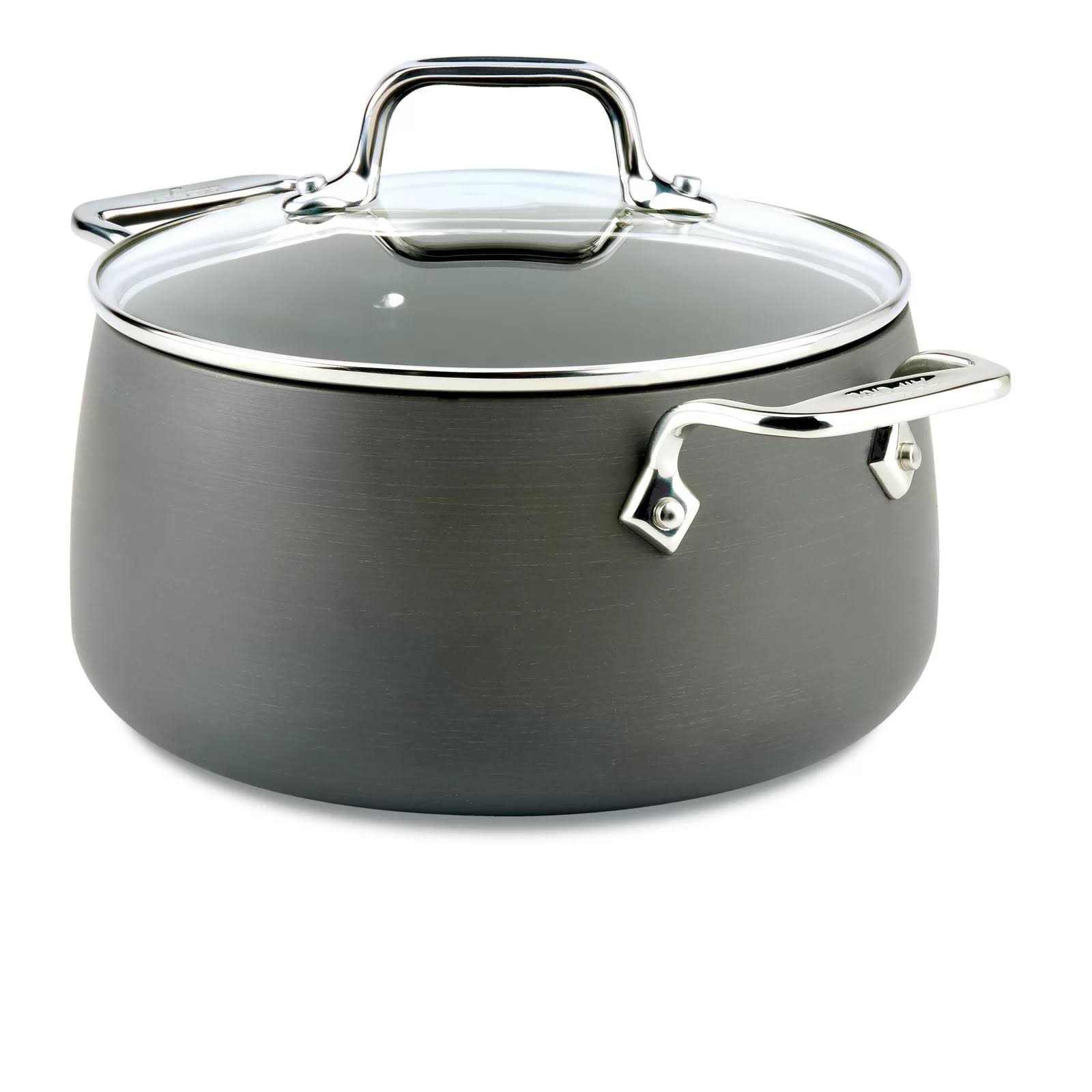 HA1 Aluminum Stock Pot with Lid, 4-Quart, Black