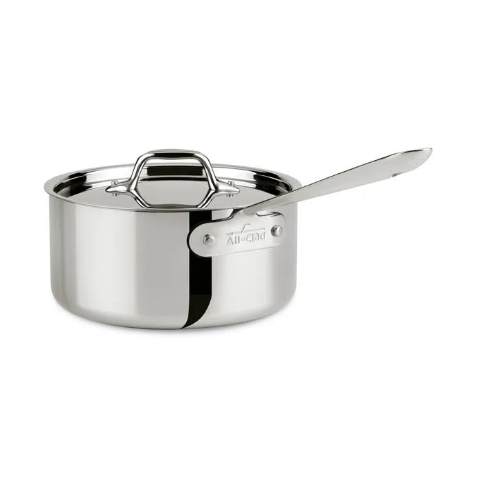 Stainless Steel Sauce Pan with Lid, 3-Quart, Silver