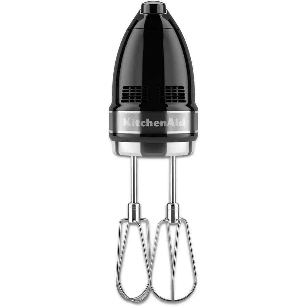 KitchenAid 7-Speed Onyx Black Hand Mixer with Beater and Whisk Attachments