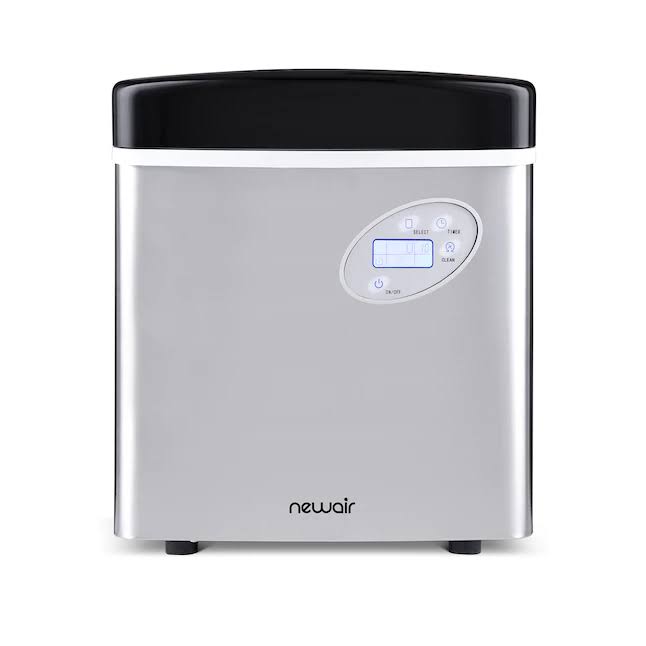 Portable Ice Maker 50 lb. Daily, 12 Cubes in Under 7 Minutes   Compact Countertop Design   3 Size Bullet Shaped Ice   For Kitchen/Office/RV/Bar   Stainless Steel   AI-215SS