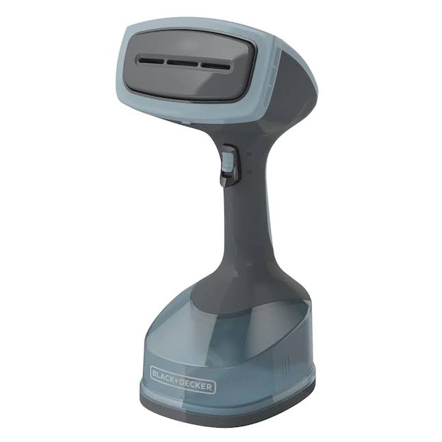 Grey/Blue Handheld Fabric Steamer with 3 Attachments