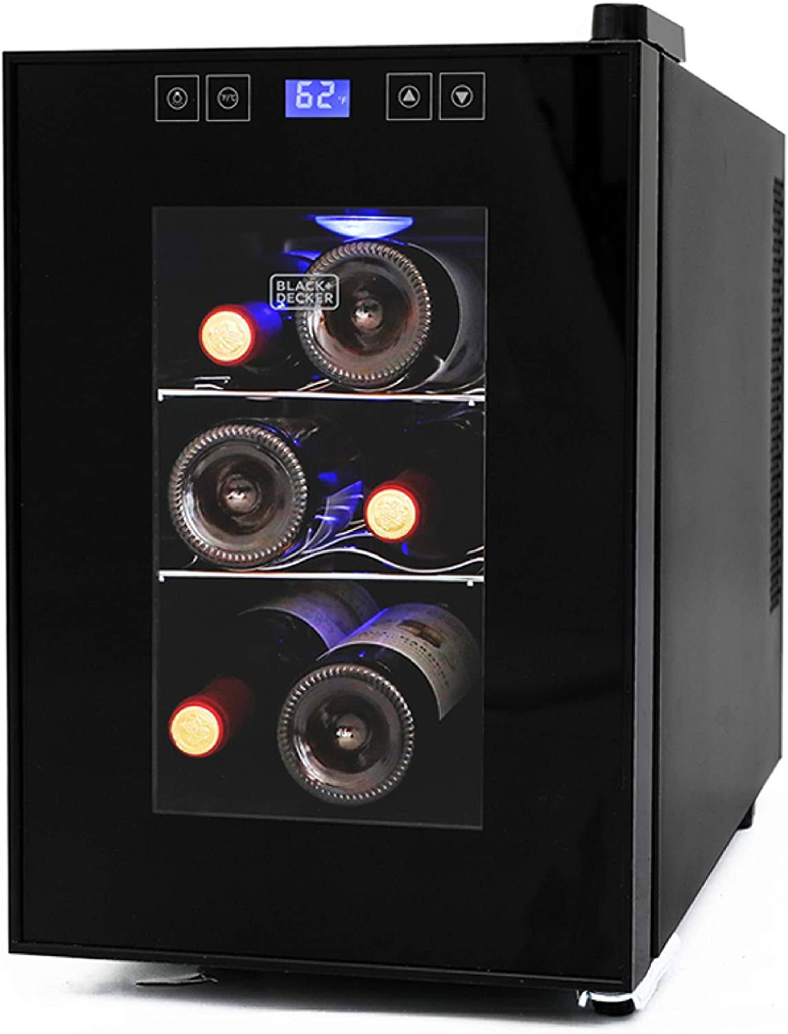 9.7-in W 6-Bottle Capacity Black Freestanding Wine Cooler