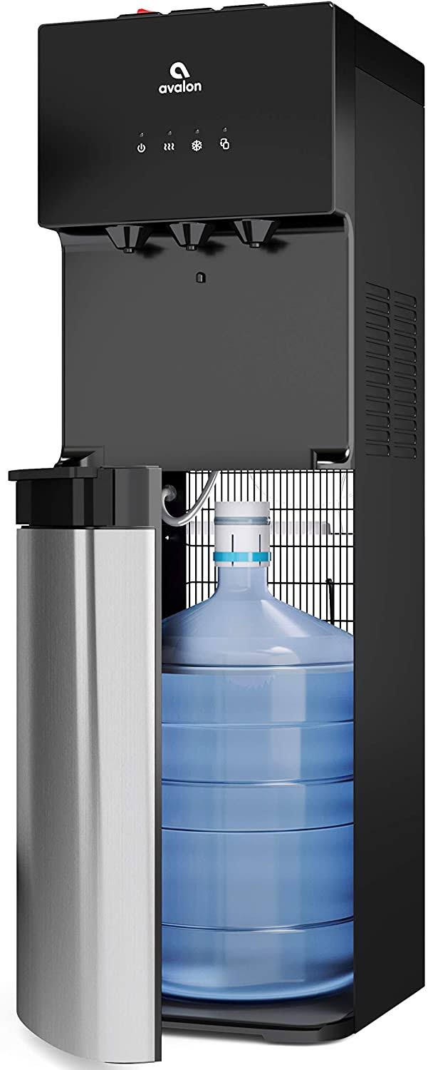 AvalonBottom-Loading Cold and Hot Water Cooler   3 Temperature Settings   Hot, Cold   Room Water, Durable Stainless Steel Construction, Anti-Microbial Coating- UL/Energy Star Approved