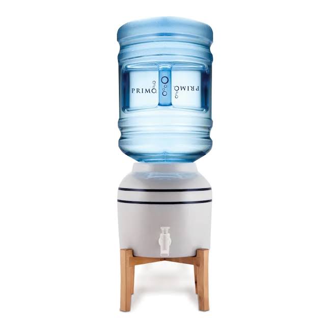 Primo  Water Cooler   Easy Top Loading Ceramic Countertop Water Dispenser/Crock with Stand   for 3 or 5 Gallon Jugs   Instant Fresh Water