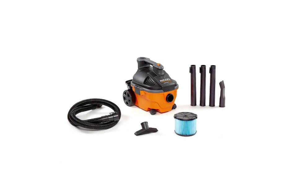 WD4070 4 Gallon 5.0-Peak HP Portable Wet/Dry Shop Vacuum with Fine Dust Filter, Hose and Accessories