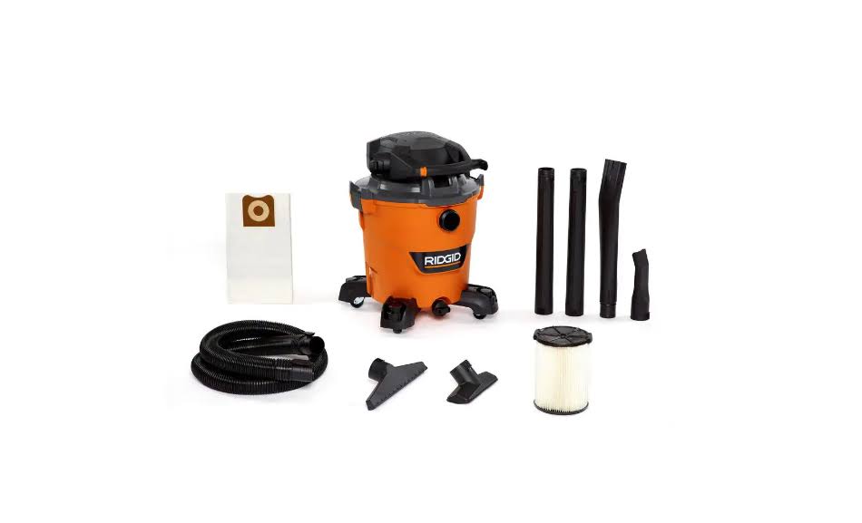 HD1280 12 Gal. 6.0-Peak HP NXT Wet/Dry Shop Vacuum with Detachable Blower, Filter, Dust Bag, Hose and Accessories