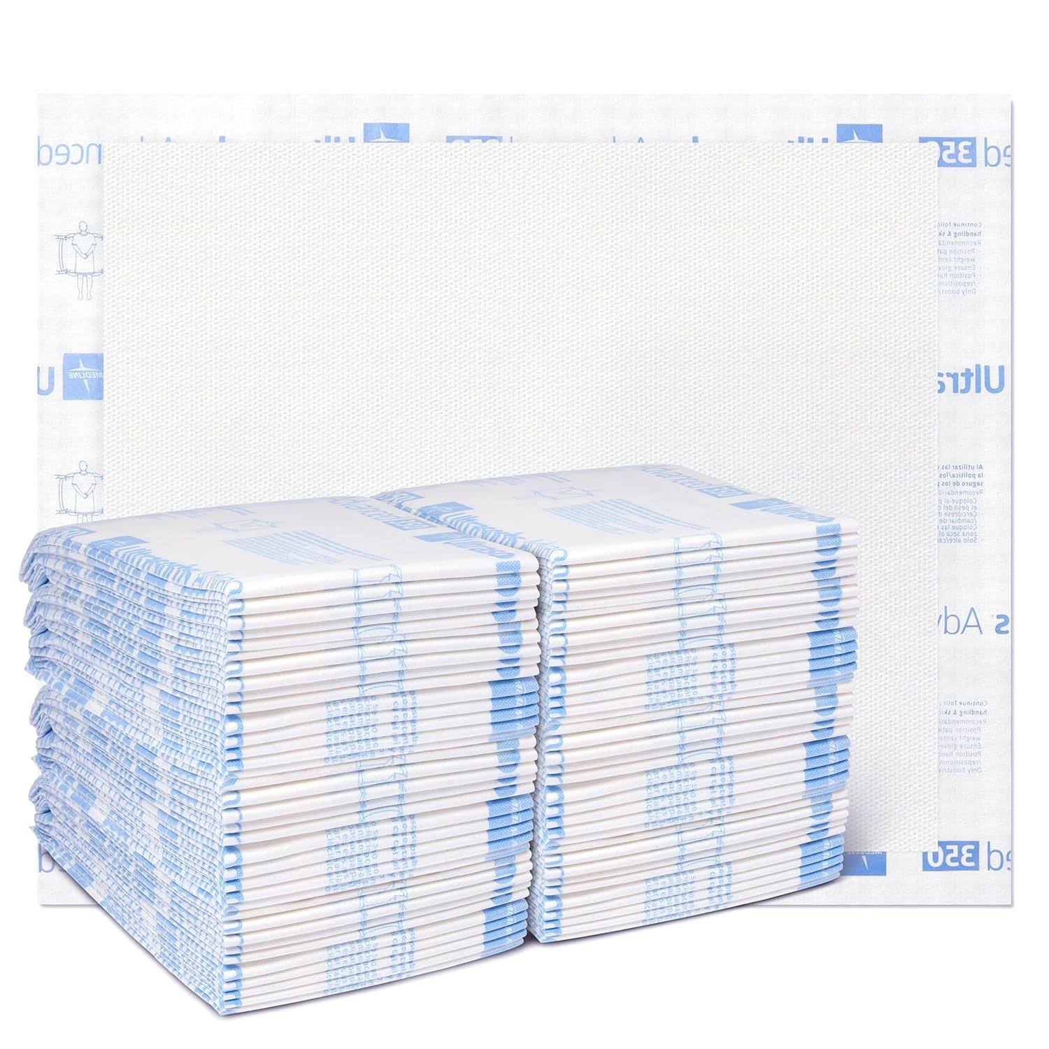 Medline Ultrasorbs Advanced Extra Strength Drypads, 30  x 36 , 70 Count, Super Absorbent Disposable Pads, Incontinence Bed Pads, Chucks Bed Pads, Elderly, 350 lb Repositioning Capacity