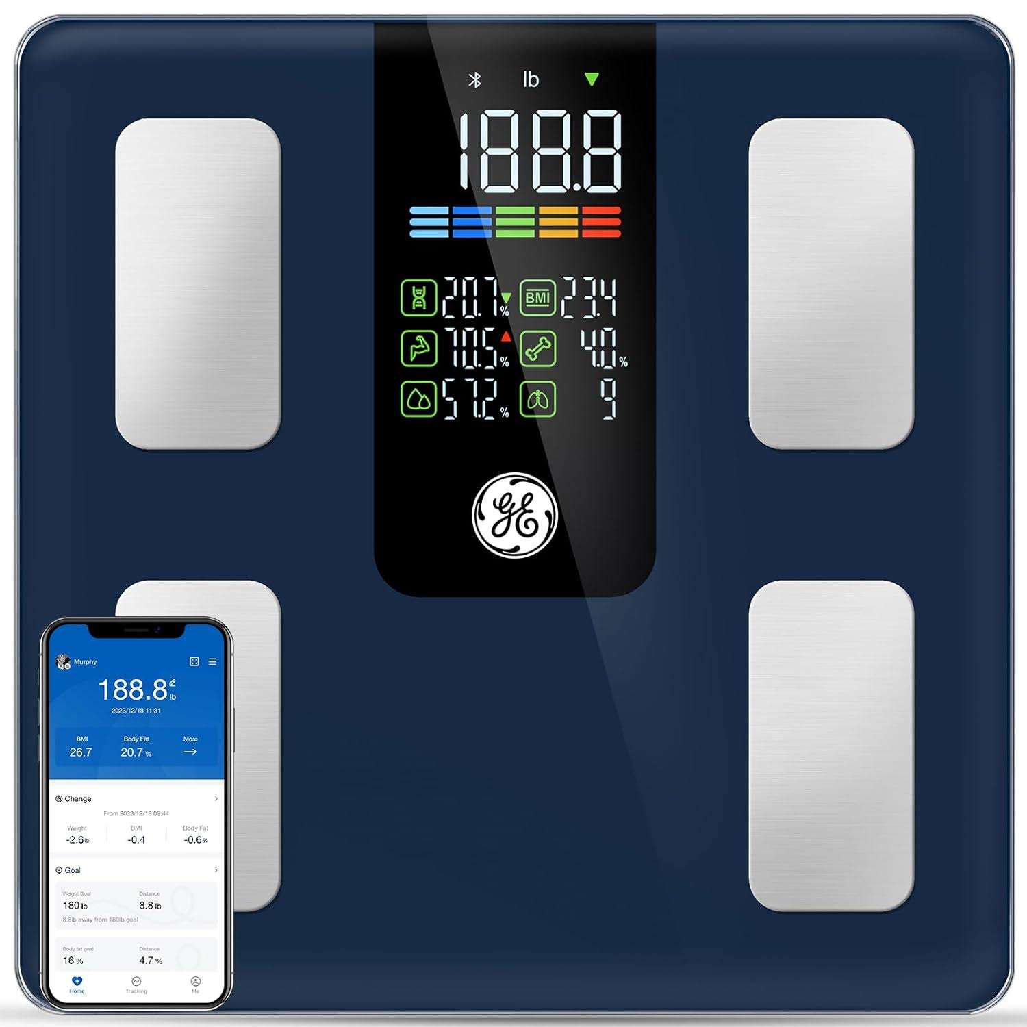 Scale for Body Weight Smart: Digital Bathroom Body Fat Scales for BMI Muscle Bluetooth Body Composition Monitor 11.8  Large Platform Accurate Weighing Machine Health Analyzer with App 500lbs