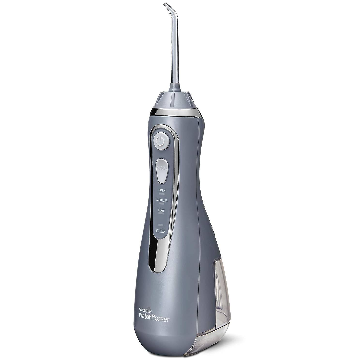 Cordless Advanced Water Flosser For Teeth, Gums, Braces, Dental Care With Travel Bag and 4 Tips, ADA Accepted, Rechargeable, Portable, and Waterproof, Gray WP-587