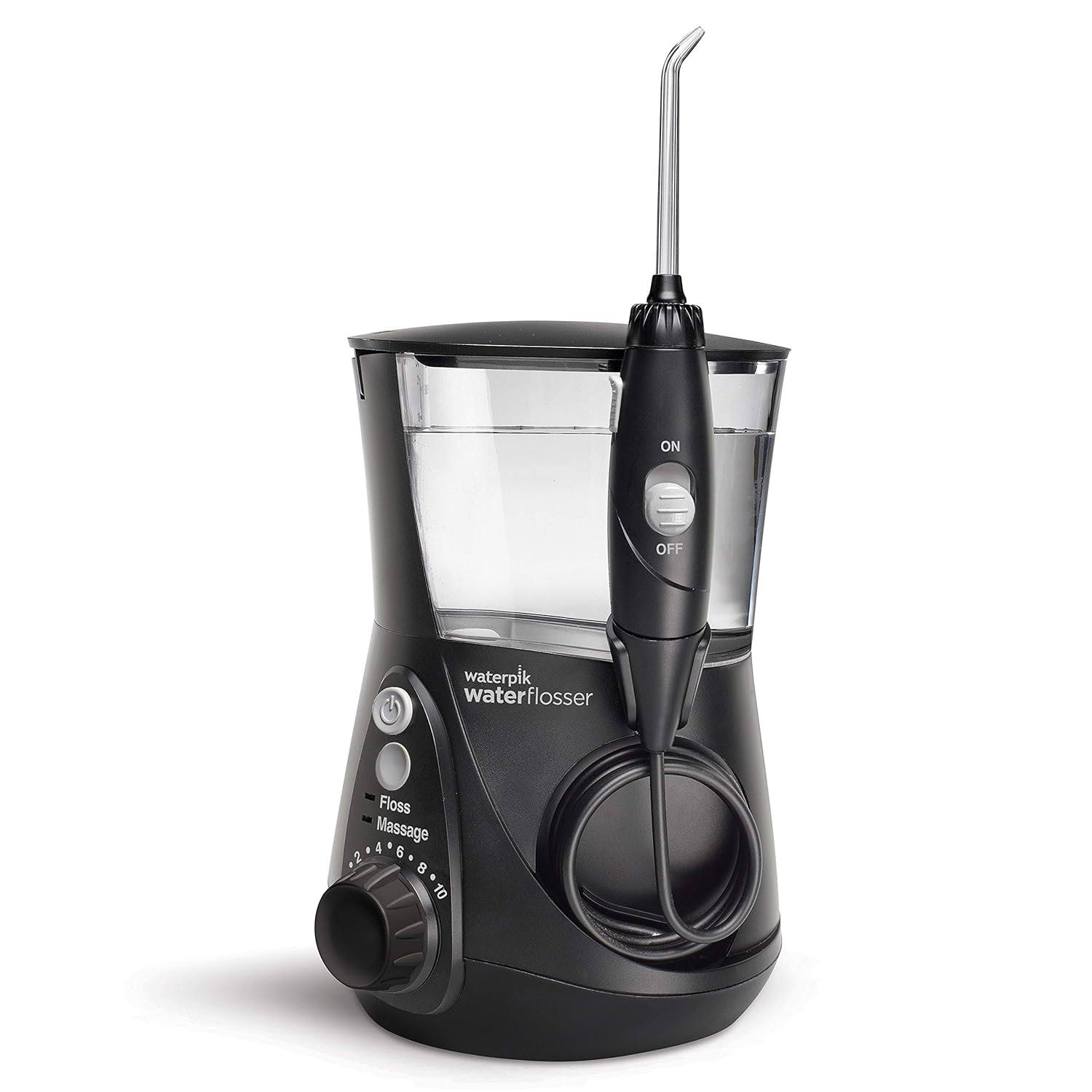 Aquarius Water Flosser Professional For Teeth, Gums, Braces, Dental Care, Electric Power With 10 Settings, 7 Tips For Multiple Users And Needs, ADA Accepted, Black WP-662