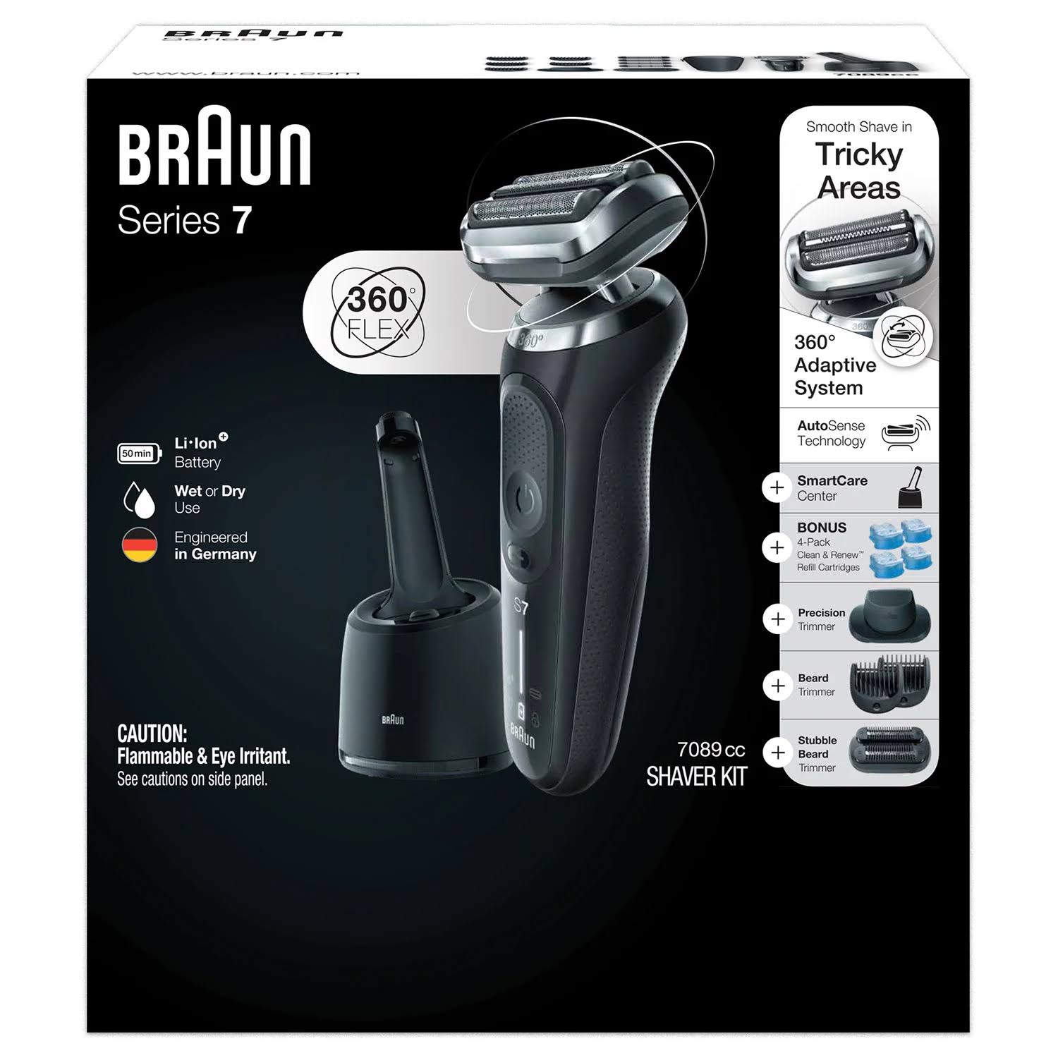 Series 7 7089cc Electric Razor for Men with SmartCare Center, Refills, Precision, Beard and Stubble Trimmers