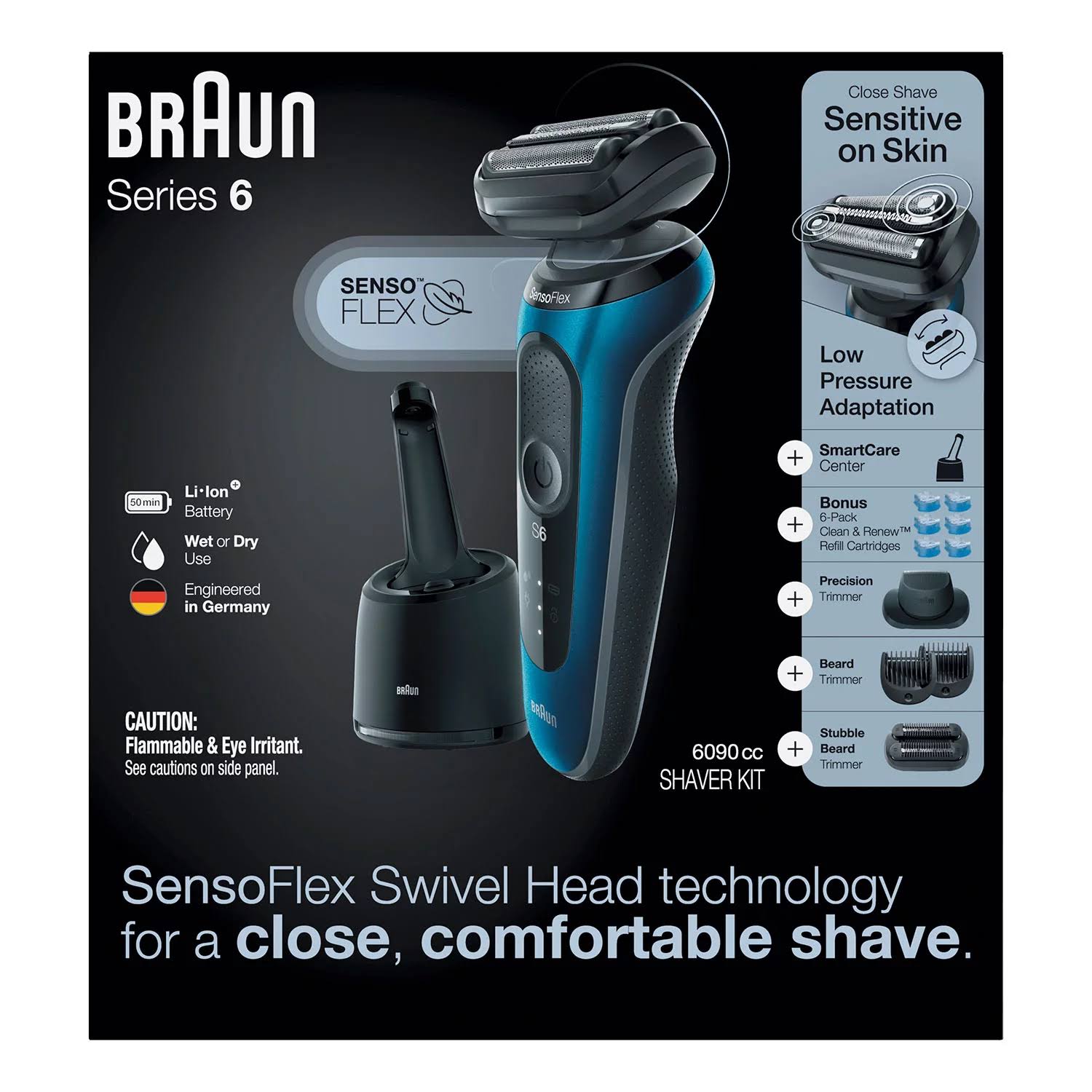 Series 6 6090cc Electric Razor for Men with SmartCare Center Beard Trimmer