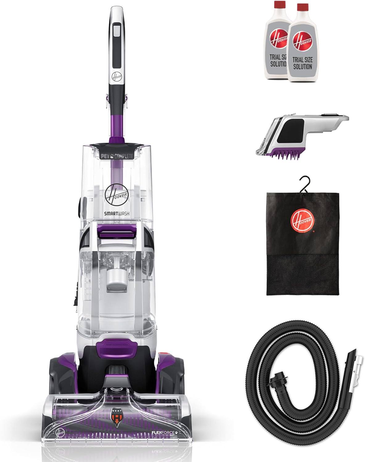 SmartWash Pet Automatic Carpet Cleaner Machine with Spot Chaser Wand, Deep Cleaning Shampooer, Carpet Deodorizer and Pet Stain Remover, FH53000PC, Purple
