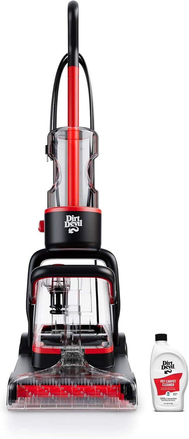 Full-Size Carpet Cleaner Machine, Powerful Extraction, Perfect for Pets, Carpet Shampooer, Lightweight, FD50300, Black