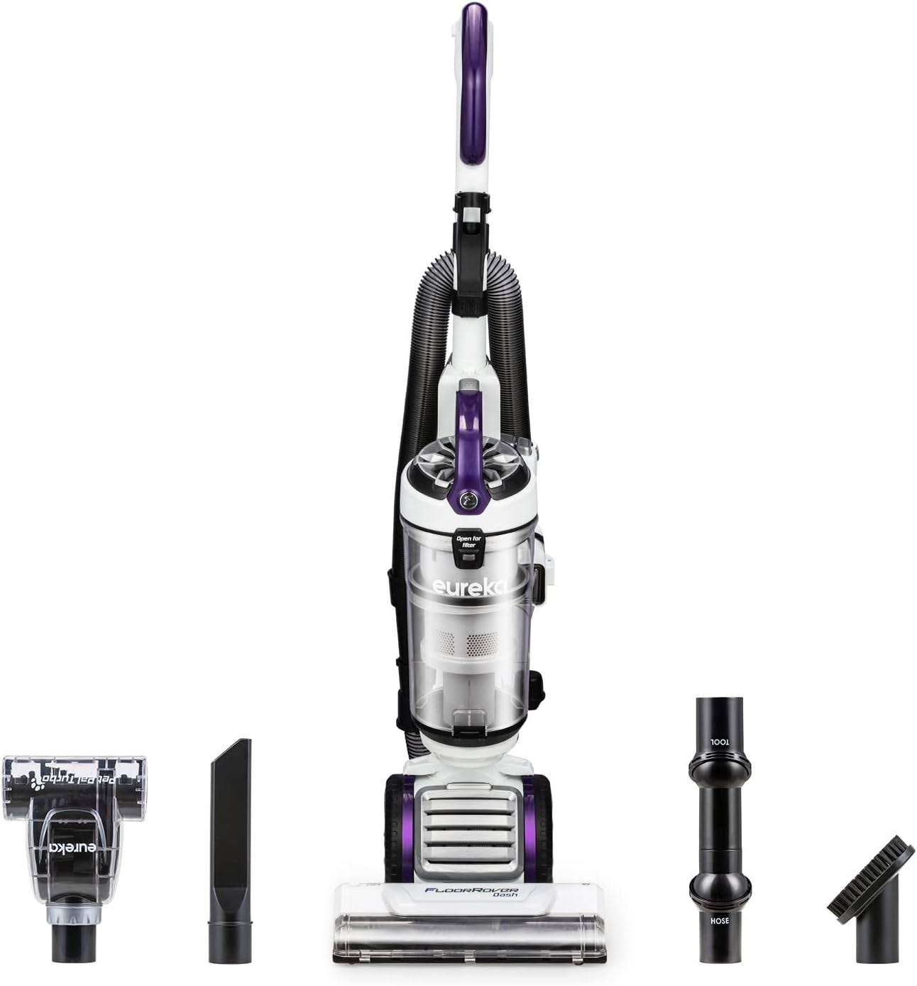 PowerSpeed Lightweight Bagless Upright Vacuum Cleaner with Pet Turbo Brush, for Carpet and Hard Floor, Plum