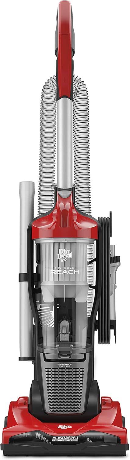 Endura Reach Bagless Upright Vacuum Cleaner, UD20124V, Red
