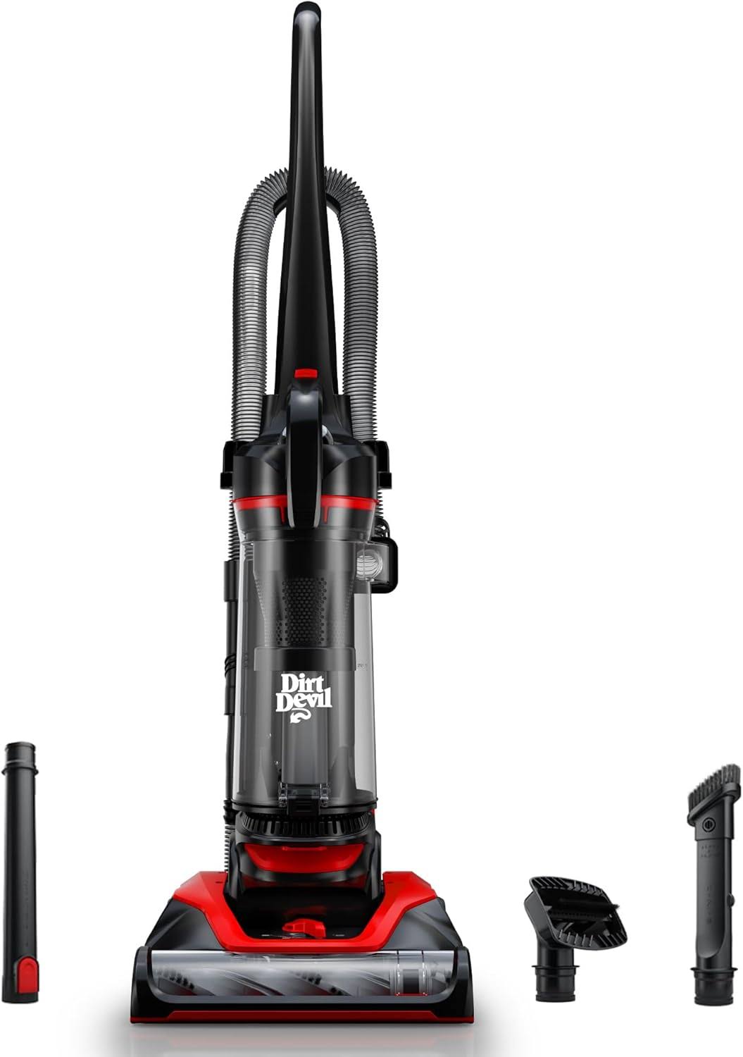 Multi-Surface Extended Reach+ Bagless Upright Vacuum Cleaner Machine, for Carpet and Hard Floor, Height Adjustment, Powerful Suction with Versatile Tools, Lightweight, UD76300V, Red