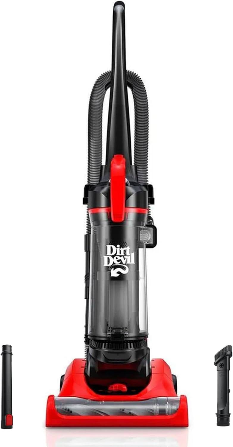 Multi-Surface+ Upright Bagless Vacuum Cleaner Machine, for Carpet and Hard Floor, 4-Level Height Adjustment, Lighweight, Extended Filtration, UD76200V, Red