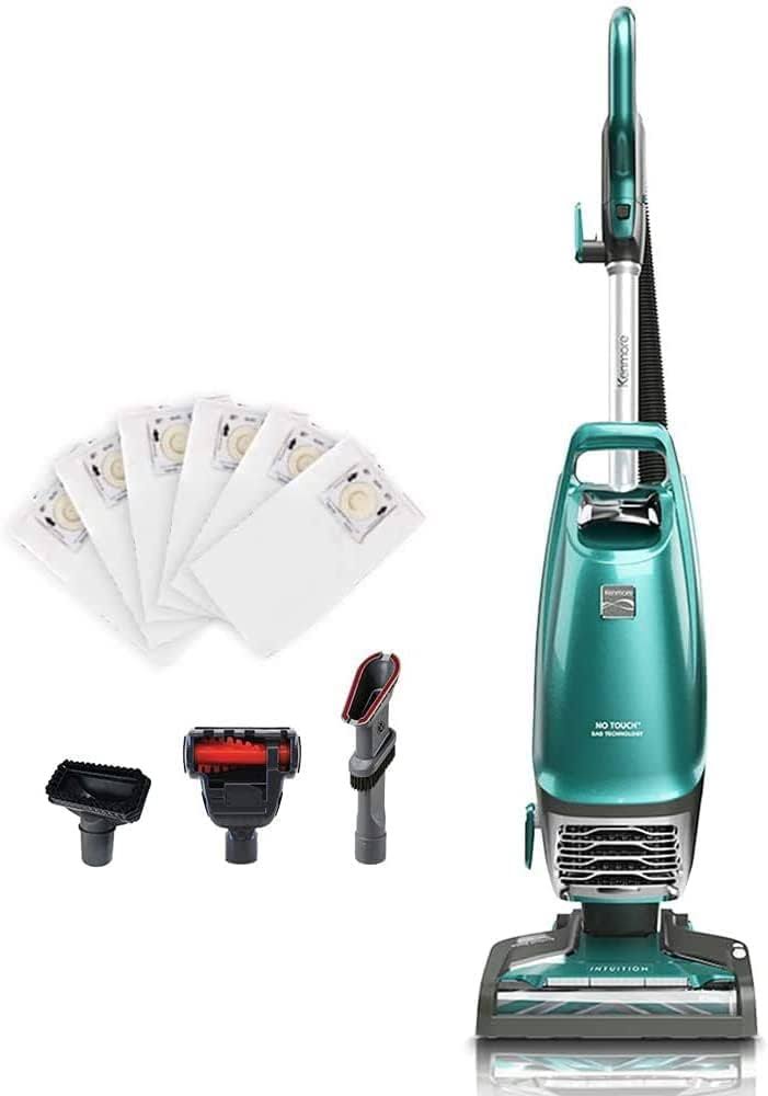 Intuition Bagged Upright Vacuum Lift-Up Carpet Cleaner 2-Motor Power Suction with HEPA Filter, 3-in-1 Combination Tool, HandiMate for Floor, Pet Hair, 14pounds, Green