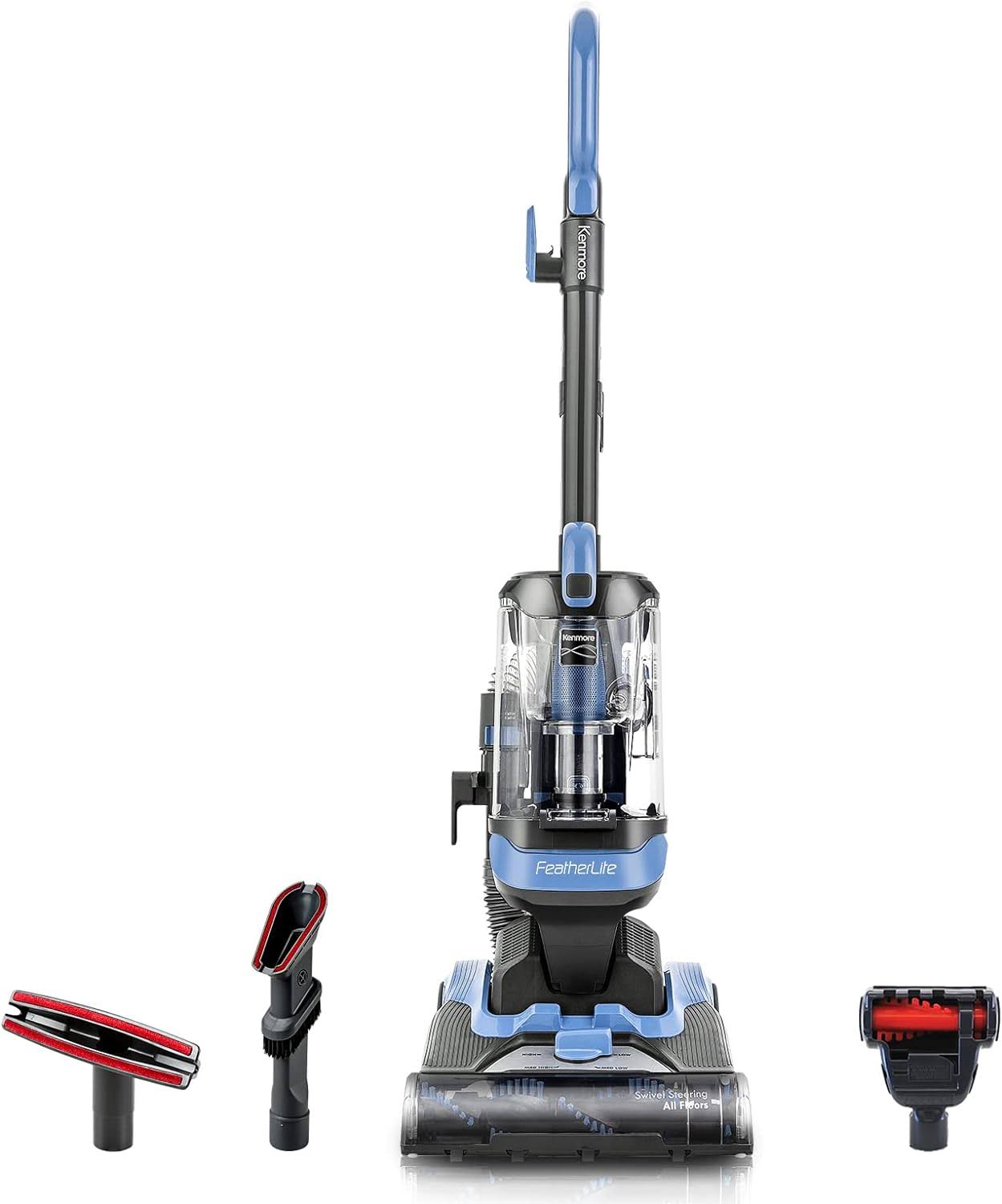 DU1040 Bagless Upright Vacuum Lightweight Cleaner with 4 Height Adjustment, Pet HandiMate 2 Cleaning Tools for Carpet, Hard Floor and Dog Hair, 1.5L, Blue