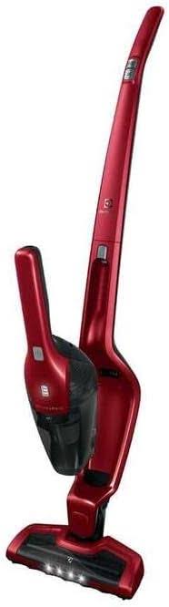 Ergorapido Stick, Lightweight Cordless Vacuum with LED Nozzle Lights and Turbo Power Battery, for Removing Pet Hair from Carpets and Hard Floors, in, Chili Red