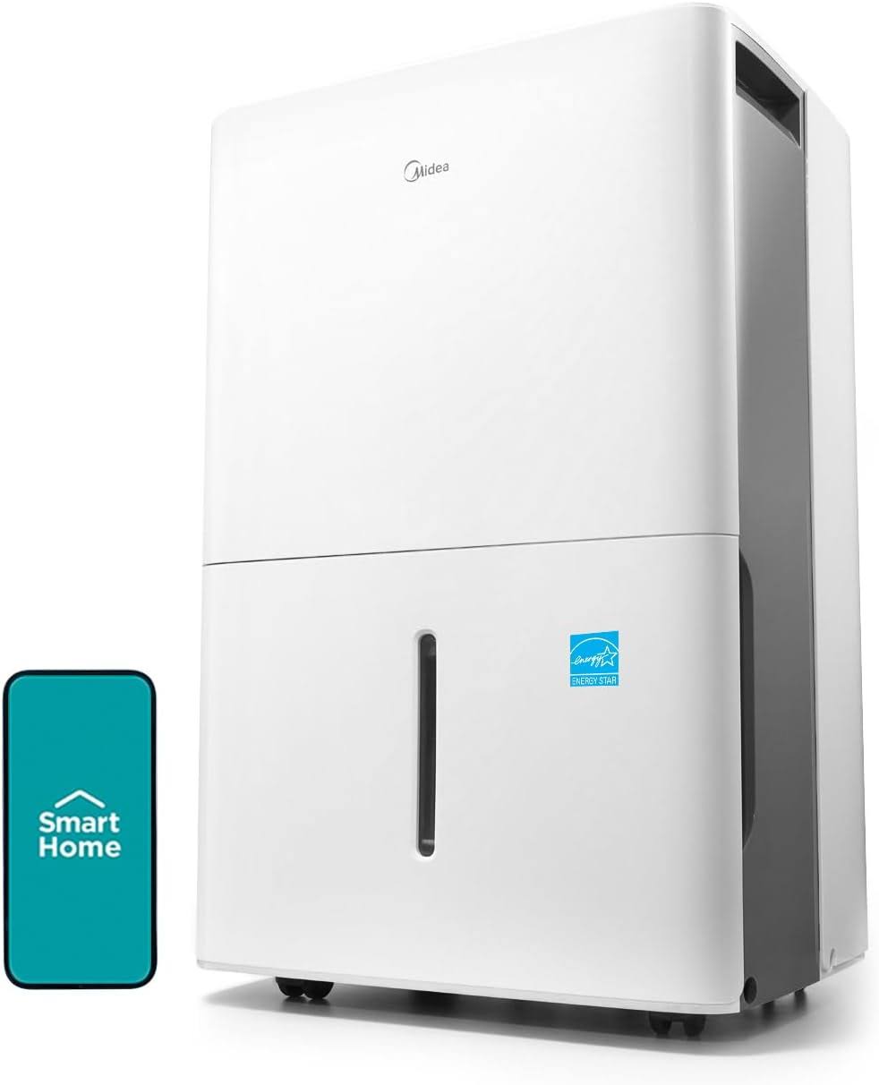 1,500 Sq. Ft. Energy Star Certified Dehumidifier With Reusable Air Filter 22 Pint   Ideal For Basements, Large   Medium Sized Rooms, And Bathrooms (White)