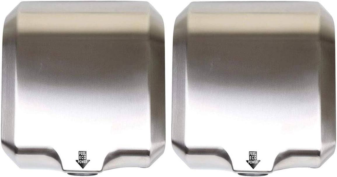 Goetland Stainless Steel Commercial Hand Dryer 1800w Automatic High Speed Heavy Duty Dull Polished Pack of 2