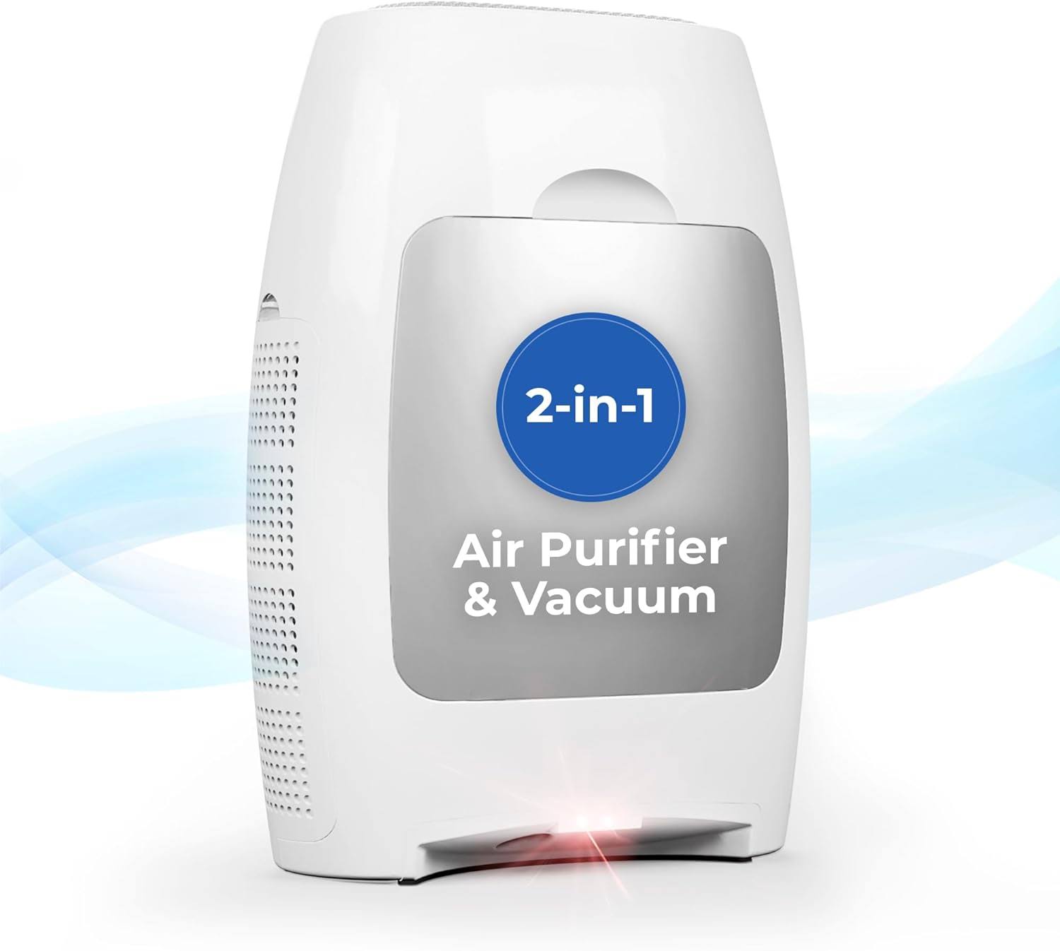 Home Air 2-in-1 HEPA Air Purifier   Touchless Vacuum Automatic Dustpan   Ultra Fast   Powerful   Covers 600 Sq ft   Corded Canister Vacuum, Bagless, Automatic Sensors, 1000 Watt (White)