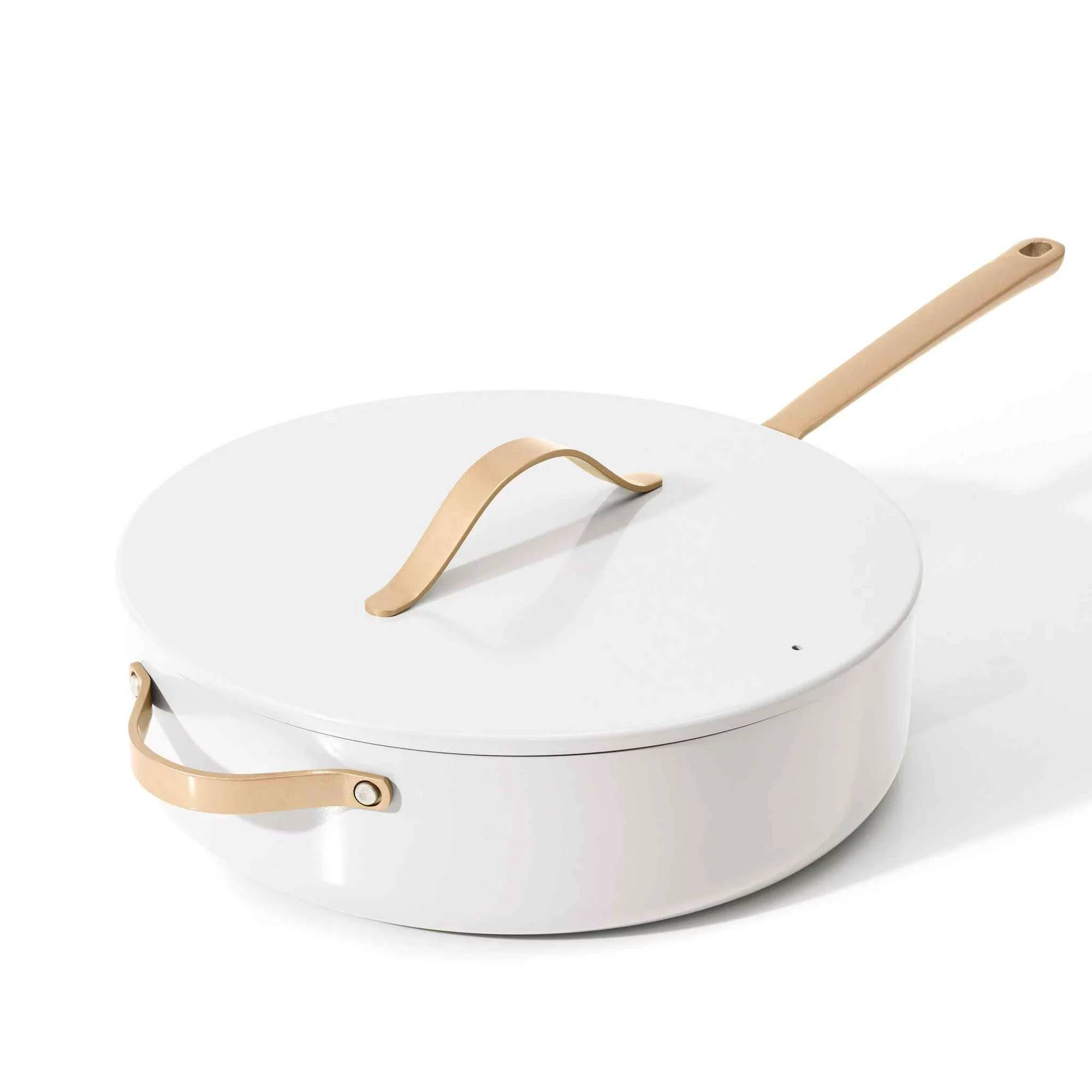 Beautiful 5.5 Quart Ceramic Non-Stick Saute Pan, White Icing,