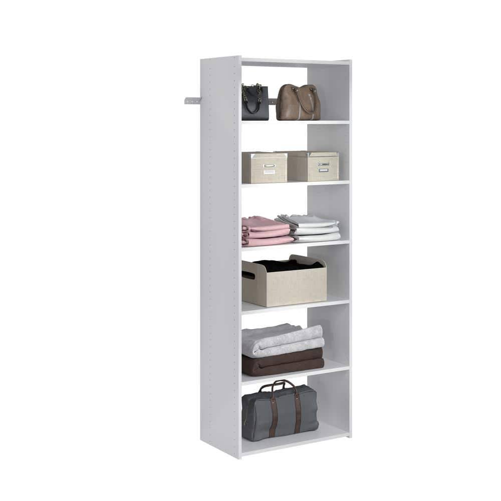 WH29 Essential Shelf 25 in. W White Wood Closet Tower